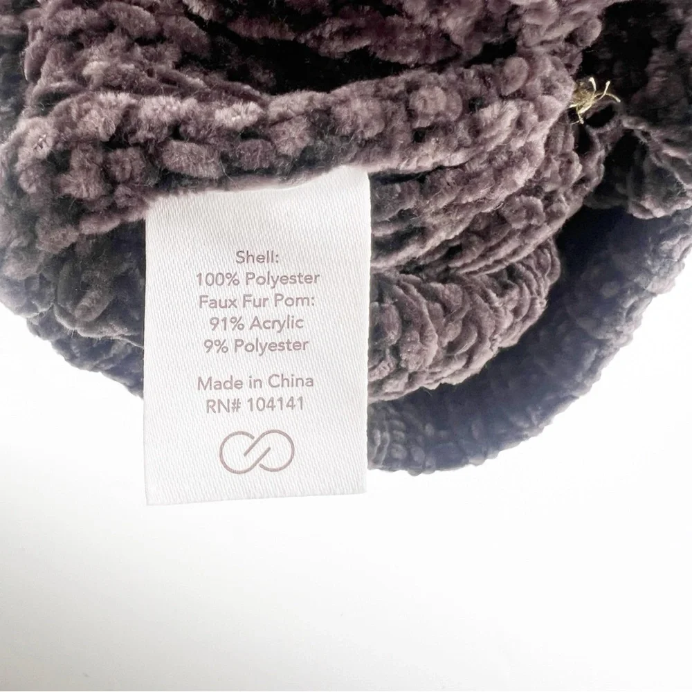 ✅ Calia Winter Beanie Hat with Faux‎ Fur Pom ONE SIZE